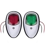 OurLeeme Bootsnavigationslichter, 2 Stück 12 V Grün und Rot Marine Boot Yacht LED Licht Signalleuchte Port Seitenbogen Licht für Boot Yacht Sk