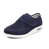 KKOO Damen Memory Foam Diabetiker Hausschuhe,Aufgeweitete geschwollene rote schwellende Schuhe, atmungsaktive aufgeweitete Wanderschuhe-blau_37,Memory Foam Diabetiker H