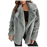 BORTGYUI Winter Fleece Jeansjacke Sherpa Fuzzy Jacken Einfarbig Warmer Kragen Warme Oberbekleidung Beige X-Larg