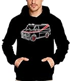 Coole-Fun-T-Shirts Sweatshirt A-TEAM VAN - BUS - HOODIE - Druck nur vorne VAN, schwarz, XL, 10740_schw_HOO_voVAN_XL