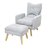 N/Z Home Equipment Sofastuhl Moderner Stoffsessel mit osmanischen modernen bequemen Möbeln für Wohnzimmer Schlafzimmer Sessel (Farbe: Hellblau Größe: Freie Größe)