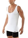 Albert Kreuz Trägerunterhemd Business Herrenunterhemd Tanktop aus Mikrofaser atmungsaktiv weiß mit feinen transparenten Nadelstreifen 5/M