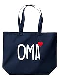 Shirtinstyle Beutel Tasche, Oma hoch 2, zweifache Oma, Familie Verwandschaft, Liebe, Freude, Dankbarkeit, Jute, Shopper, Beutel, Tasche, Farbe Navy