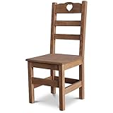Elean Holzstuhl Esszimmerstuh Herz mit Lehne aus massiven Kiefernholz zussamengebaut Farbauswahl Neu (Eiche)