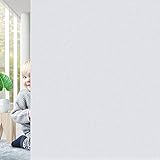 Growsly Fensterfolie Selbsthaftend Blickdicht, Sichtschutzfolie Selbstklebende Milchglasfolie Klebefolie Fenster Sichtschutz UV Sonnenschutz Folie Für Büro Küche Badzimmer Schlafzimmer Weiß 90x200