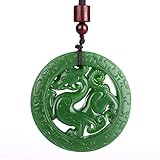 yigedan Natur grün Jade Anhänger Medaille Dragon Hohl Carving