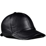 Damen Herren Baseballmütze Ledercap Basecap,Verstellbare Winter Leder Cap,Lederkappe Größenverstellbar, Freitzeitkappe Sommer/W