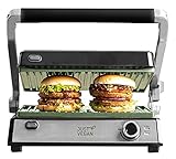 JUST VEGAN – CeraVegan BBQ-Kontaktgrill, mit pflanzlicher Keramik-Antihaftbeschichtung auf Basis von Avocado-Öl in Grü