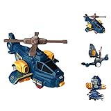 DKaony Kollision Hubschrauber Kinder, Inertial Collision Deformation Helicopter Plane, Action Figure Roboter Rolling Transformable Helikopter Spielzeug Kinder Jung