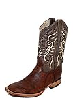 Mexikanische Cowboystiefel aus Leder f., Braun - braun - Größe: 45 EU
