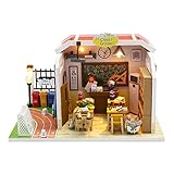 SXxingkong Puppenhaus Miniatur Mit Möbeln, DIY. Puppenhaus-Kit Plus Staubschutz- Und Musikbewegung, Kreatives Zimmer for Valentinstag Geschenk