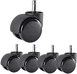LFLLFLLFL Swivel Castor Räder 50mm Rollen stumm, um den Boden Bürostühle Rollen Räder Nicht zu verletzen 5 STÜCKE 5. 8x50mm Rollen mit B