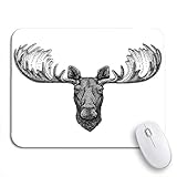 Gaming mouse pad kopf hipster elch elch für tattoo emblem abzeichen zeichnung rutschfeste gummi backing computer mousepad für notebook