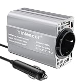 Yinleader Wechselrichter 200W 12V zu 230V Kfz-Spannungswandler Kfz-Zigarettenanzünder-Adapter Euro-Steckdosen 2 USB
