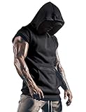 Herren Tank Top Tanktop Tankshirt Ärmellos Bodybuilding Shirt Unterhemd T-Shirt Tshirt Tee Muskelshirt Achselshirt Trägershirt Ärmellose Training Sport Fitness Schwarz L