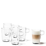 Leonardo Loop Latte-Macchiato Tasse, Kaffee-Gläser mit Henkel, spülmaschinengeeignete Becher aus Glas, 6er Set, 365 ml, 043366