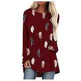 Basic Langarmshirt Zero Bluse Patchwork Jacke Damen Bluse mit Schleife Pullover Damen Patchwork Jacke Damen Strickpullover Damen rot Tshirt verlängerung Damen Bluse grau D