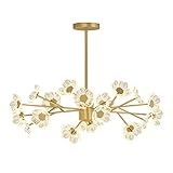 YDHNB Vintage Blumen Deckenleuchte, 18 flammig Retro Deckenlampe LED Fassung Design Modern Kronleuchter Metall Industrie Deckenbeleuchtung für Wohnzimmer Schlafzimmer Esszimmer Restaurant,Warm Lig