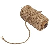 WEARRR Starker Natur Jute Twine Sisal Seil 4mm Dicke Jute String Seil für Garten Kunst & Handwerk Wohnkultur Gartenarbeitsanwendungen (Color : 5 Meters)