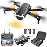 Drohne mit Kamera 4K HD Kamera, RC Drohne für Erwachsene und Kinder, Kamera Drohne für Anfänger, Smart Hindernisvermeidung, 50X Zoom, Drei B