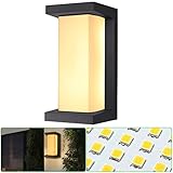 GARLLEN 18W Aussenleuchten mit Bewegungsmelder LED Wasserdicht IP66 Wandleuchte Außenleuchte Aluminium Acryla, Außenwandleuchten für Garten Balkon Haustür Badezimmer Warmweiß 3000