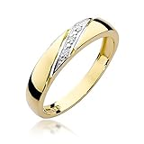 Damen Versprechen Ring Verlobungsring Antragsring 585 14k Gold Gelbgold natürlicher echt Diamant B