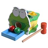 STOBOK Cartoon Holz Frosch Stampfen Spielzeug Knocked Table Ball Spiel Pädagogisches Spielzeug für Kleink