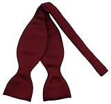 TigerTie Selbstbinder - Querbinder Fliege aus 100% Polyester, Farbe Bordeaux - Qualität in Satin + Geschenkbox mit Anleitung