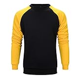 Rollkragenpullover Herren Rundhals Farbblock Pullover Europäischen Stil Lose Hip Hop Langarm T-Shirt Pullover Herrenbekleidung