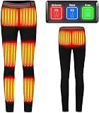 joyvio 5V Damen Base Layer Batteriebeheizte Hose –Beheizte Hose für Frauen 8pcs Schnellheizkissen Elektrische USB Weiche Hose (Color : Black, Size : XL)