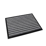 STUDIO M NEON Schmutzfangmatte 60 x 80 cm - Sauberlaufmatte für den Innenbereich, rutschfeste Fußmatte Innen, Türmatte, Schwarz-Weiß