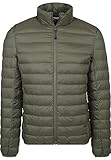 Urban Classics Herren Daunenjacke Basic Down Jacket, gefütterte Steppjacke für Herbst und Winter, praktisch verstaubar in mitgelieferter Tasche - darkolive, Größe S