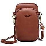 Damen Mini Handytasche Leder Universal Outdoor Reise Leder Handytasche Umhängetasche Schultertasche Kartenfächer Reise Geldbeutel Handys unter 6,3 Zoll für Samsung Huawei LG HTC