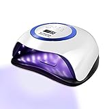 168W Nageltrockner, YAOBLUESEA LED UV Lampe für Nägel, Abnehmbare Magnet-Platte, Nageltrockner für Gelnägel mit 10/30/60/99s Timer Einstellungen Infrarot Sensor LCD Bildschirm B