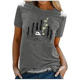 Tshirt Damen Sommer Basic T Shirt Damen mit Aufdruck Kurzarm Rundhals Damen Tunika Bluse Regenbogen Mode Tee Tops Klassischer Lose Sommeroberteile Longshirt Lässige Casual T-Shirts IFOUNDYOU