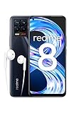 realme 8 Smartphone ohne Vertrag, 64MP AI-Quad-Kamera Android Handy, 6,4 Zoll Super AMOLED Display, 30W Dart Charge, Starker 5000mAh Akku, Dual SIM, NFC, 8+128GB, Punk Black