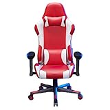 UELEGANS Gaming-Stuhl, Computerstuhl, ergonomischer Drehstuhl, Bürostuhl, PC, Schreibtischstuhl, strapazierfähig, hohe Rückenlehne, mit Lendenkissen,