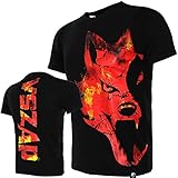 VSZAP Kampf Kampf Training Kurzarm T-Shirt Herren MMA Sport UFC Baumwolle Fitness Kleidung Thai Boxanzug Wettkampf Kampfsport Krav Maga BJJ K1 Karate Rot-XXL