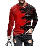 T-Shirt Herren Rundhals 3D Kreative Drucken Shirt Herren Slim Fit Schick Popularität Jugend Langarm Shirt Komfortabel Sanft Lassig Shirt Herren K-BR6 M