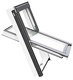 Balio Dachfenster APB aus Kunststoff incl. Universal - Eindeckrahmen 0-50mm (78 x 112)