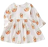Borlai Baby Mädchen Tutu Kleid Neugeborenes Tier Faultier Print Rock Party Tutu Sommerkleid 0-24 Monate (Weiß, 0-3 Monate)