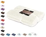 DecoKing Kuscheldecke 150x200 cm Creme Decke Microfaser Wohndecke Tagesdecke Fleece weich sanft kuschelig skandinavischer Stil Ecru Henry
