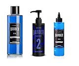 BARBER MARMARA Shaving Set No.2 | Rasierset für Männer | Transparentes Rasiergel 250ml | Eau de Cologne 500ml | Aftershave Cream Balsam-Lotion 400ml | Barbershop-Friseur | Rasur Vor-Nachbehandlung