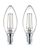 Philips 8718696587553 LEDClassic Lampe, ersetzt 25 W, E14, warmweiß (2700K), 250 Lumen, Kerze, Doppelpack,