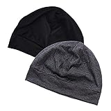 EINSKEY Skull Cap Herren Damen Dünne Schlafmütze Nachtmütze Baumwolle Chemo Mütze Leichte Radmütze Fahrradmütze Unter Helm Atmungsaktiv Laufmütze Arbeitsmütze - 2er Pack