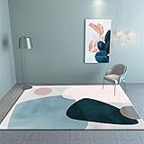 Verschleißfest Und Langlebig Outdoor Teppich Für Terrasse Abstraktes Muster bettumrandung Teppich beige blau pink 120X180