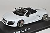 Schuco A-U-D-I R8 Cabrio Suzuka Grau Weiss Facelift Ab 2012 1/43 Modell Auto mit individiuellem Wunschk