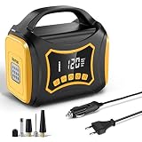 Vatertagsgeschenk [2022] Rovtop 12v Kompressor,Auto Luftpumpe Kann Gleichzeitig Eingeschaltet Werden,150PSI Fahrradpumpe Elektrisch,220V,mit LED/SOS-R