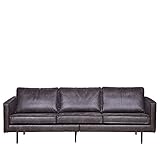 Freudenhaus Ledersofa Rodeo 3-Sitzer Schwarz Vintage Patina E