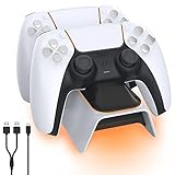 NexiGo PS5 Controller Ladestation, PS5 Ladestation Controller 2 Std Schnelllade LED Anzeige Schutzchip Ladestation für DualSense Ladestation, PS5 Ladestation für Sony DualSense Wireless C